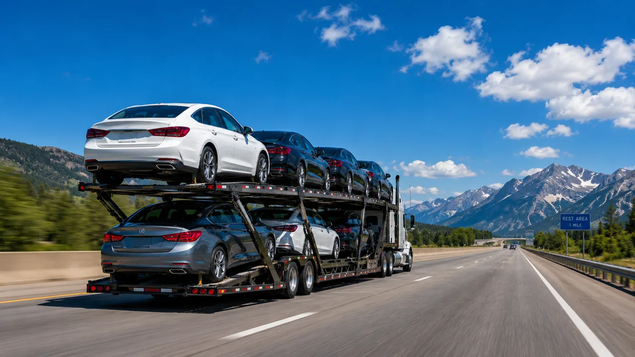 RV and Camper Transport loaded and secured for door-to-door transport across all 50 states.
