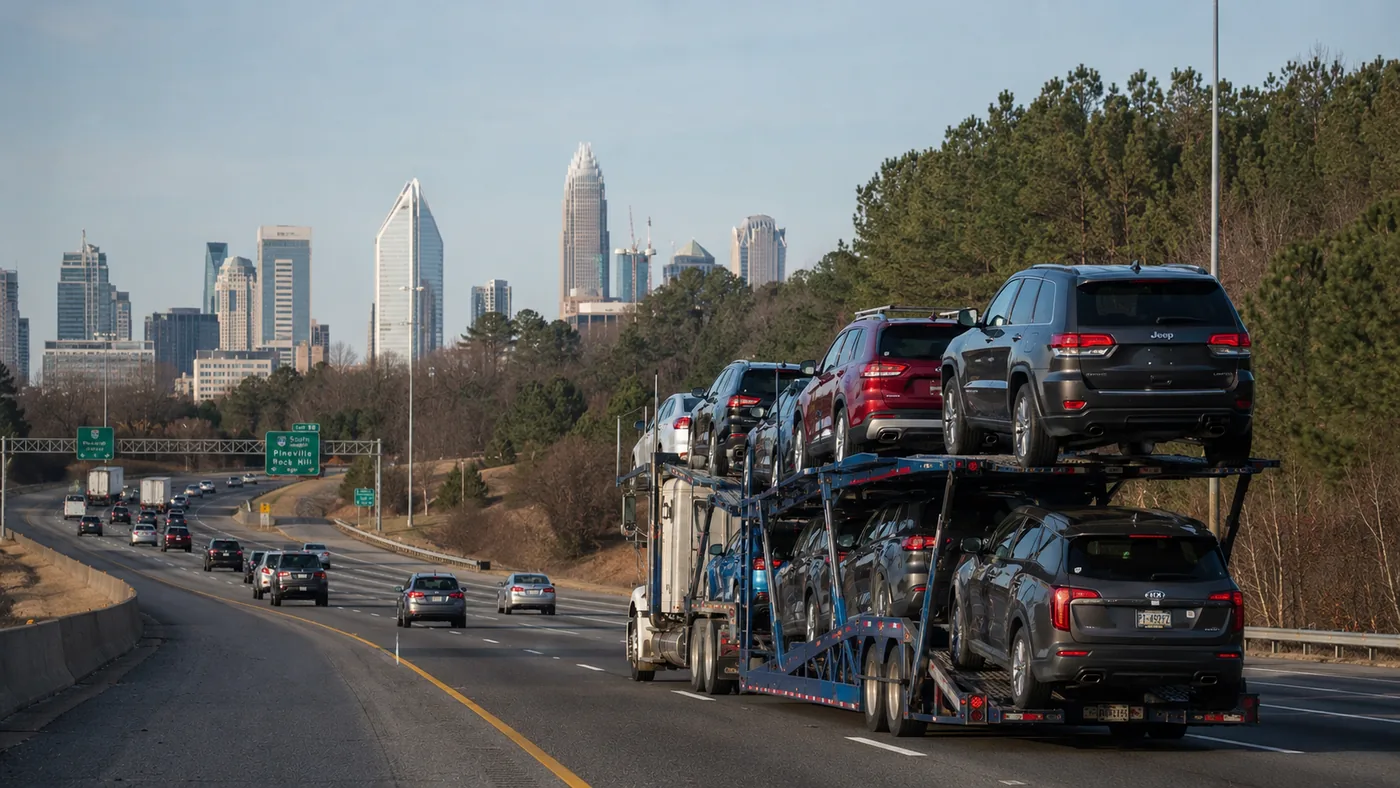 Car shipping to and from North Carolina with US Car Mover - door-to-door open and enclosed auto transport