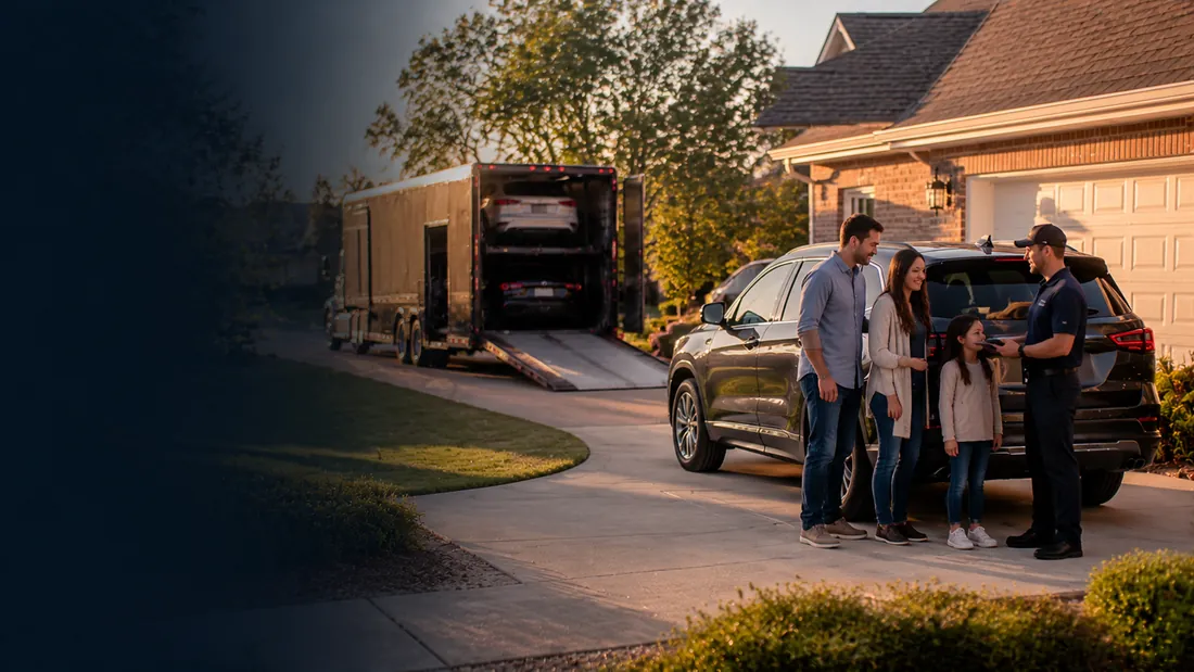 SUV Car Shipping loaded and secured for door-to-door transport across all 50 states.